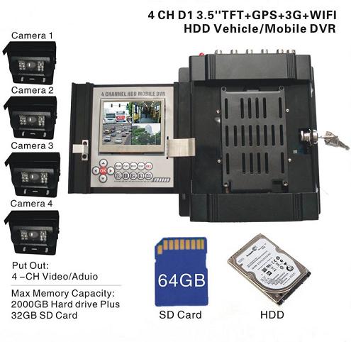 3G Vehicle Hard Drive Mobile DVR