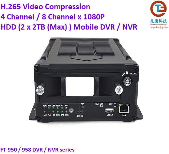 4 Channel 1080p HDD Mobile DVR NVR